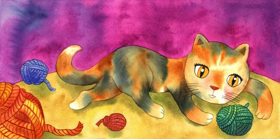 Ilustración de empieza con o ovillo