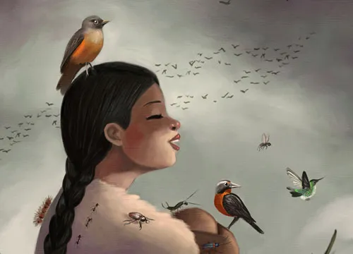 Ilustración de leyenda mapuches portada
