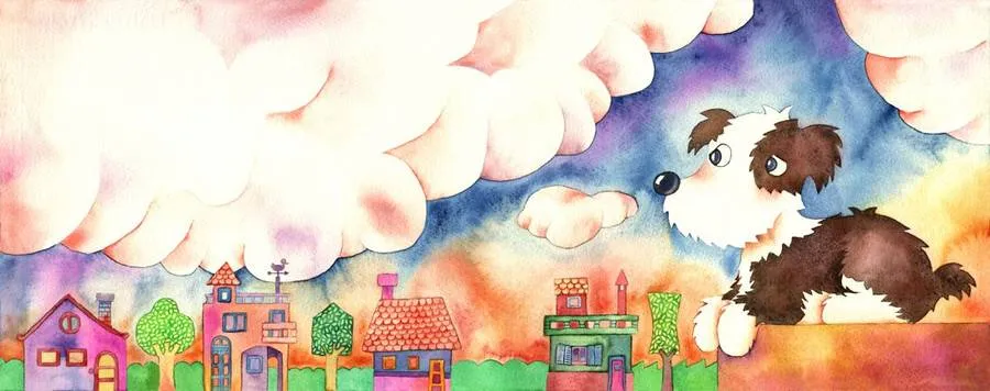 Ilustración de perro paseador